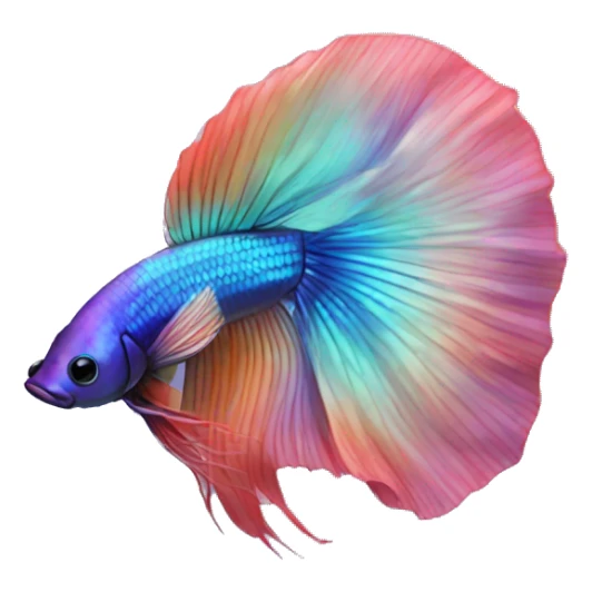 iridescent long fin betta with big long tail sticker