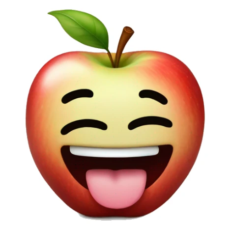 apple putting up peace signs with tounge out sticker