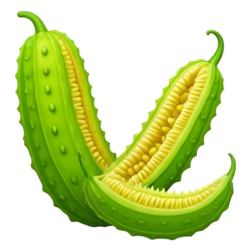 A long strip of bitter melon sticker