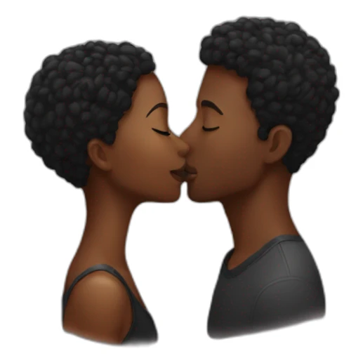 Black people kissing sticker