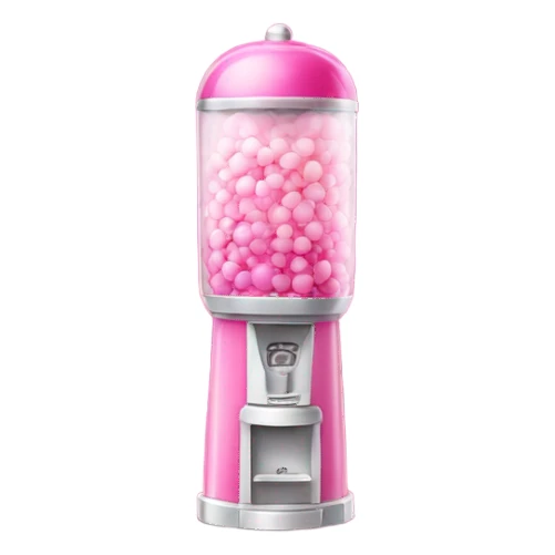 Pink ombre tall round bubblegum machine with glitter  sticker