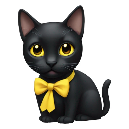 Black Cat with yellow bow tie sticker