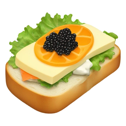 open sandwich with caviar and butter sticker