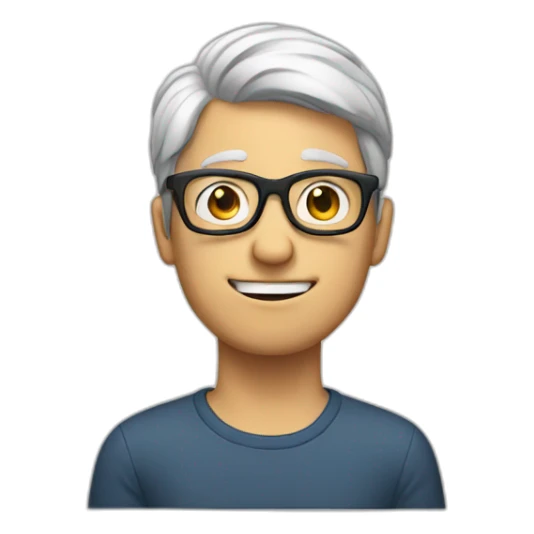 White Geek with glasses showing something with hands sticker