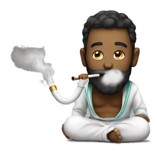 Sitting on the floor smoking hookah sticker