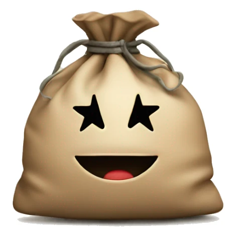 a money bag with star on the front sticker