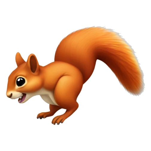 jumping female squirrel orange burnt with big tail
 sticker