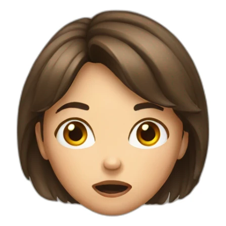 brunnette girl shocked sticker