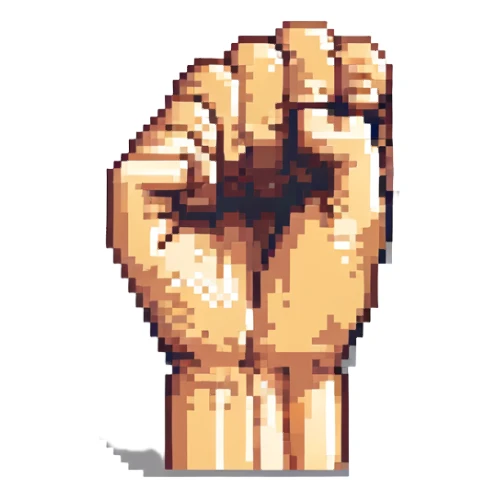 clenched fist salute, simple shading sticker