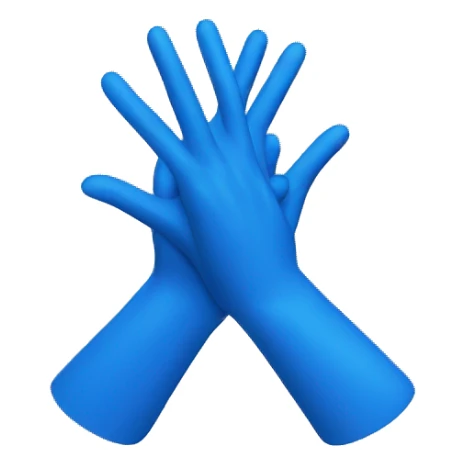 blue hands sticker