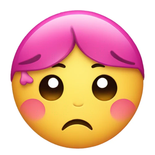 cute sad face with heart icon sparkles  sticker