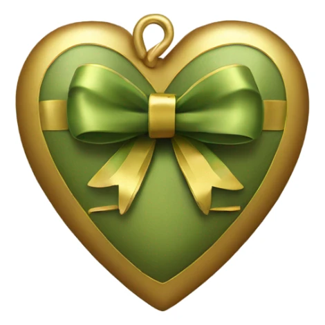 olive heart with gold bow sticker