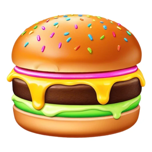 Melted neon  ice cream burger slice sticker