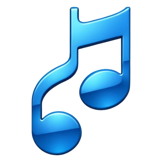 3D blue music icon logo note  no background unique y2k sticker