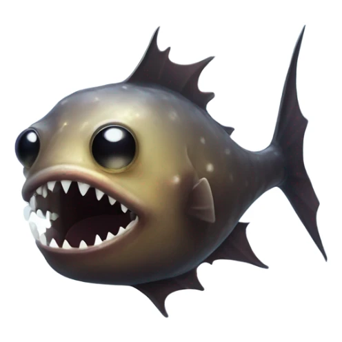 Anglerfish with glowing lure, sharp teeth, and big eyes. sticker