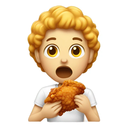 Person eating fried chicken sticker