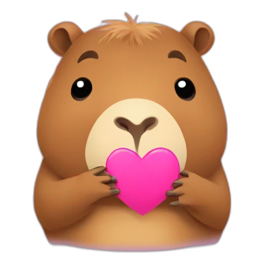 Capybara sending a heart kiss sticker