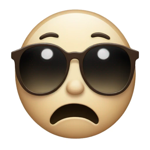 a crying flushed emoji with sunglasses sticker