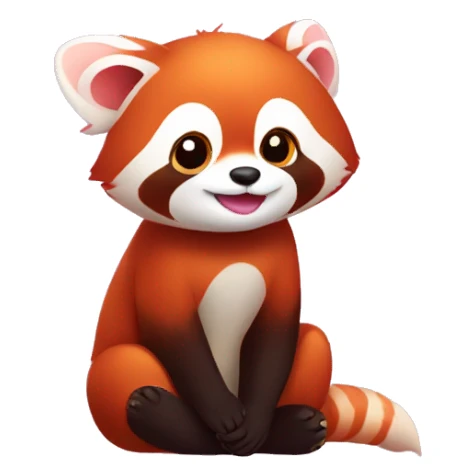 Red Panda with love hearts around it sticker