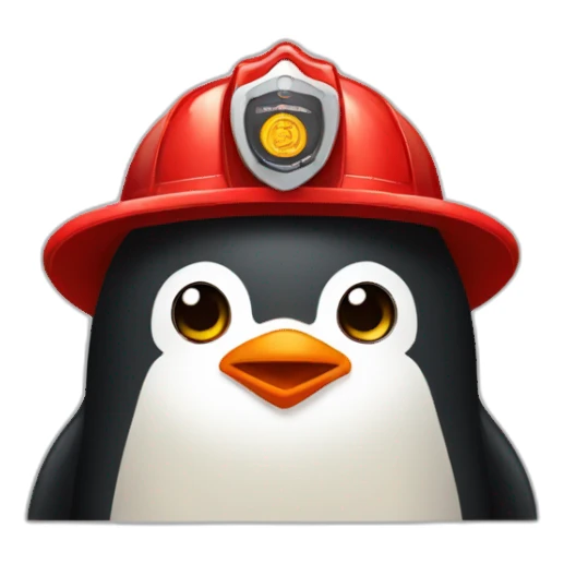 firefighter penguin sticker