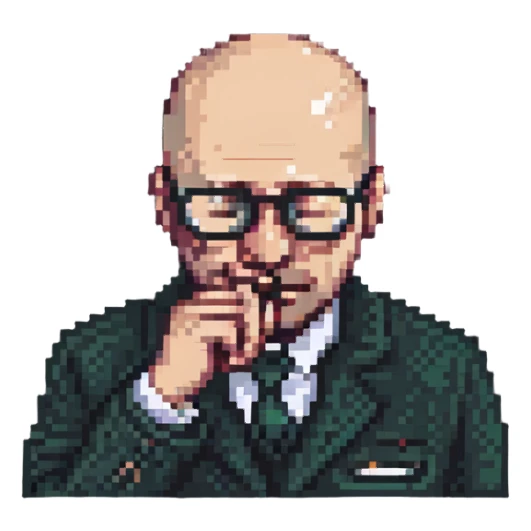 bald guy with glasses picking his nose sticker