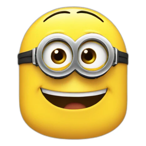 laughter emoji but it's a minion, maintain the circle shape sticker