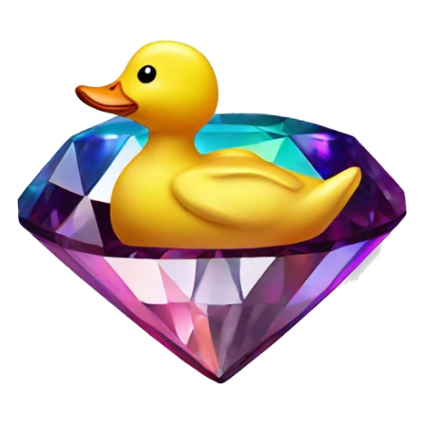 Rubberduck shaped 56-carat rainbow diamond sticker