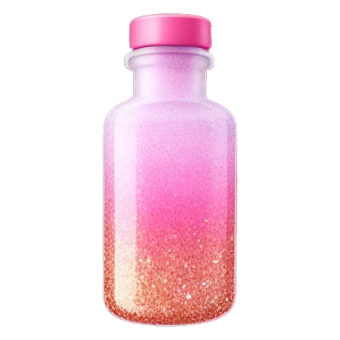 Pink ombre medication bottle with glitter large sticker