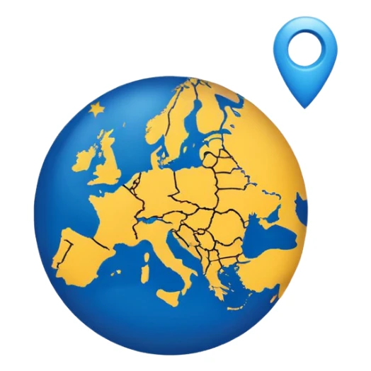 Point in Europe map blue sticker