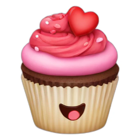 Valentine’s Day cupcake with a happy face sticker