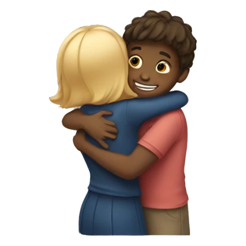 Boy and girl hugging  sticker
