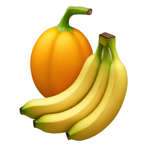 Banana upright and two oranges at the sides sticker