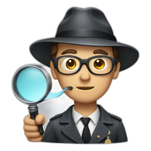Detective with search glass sticker