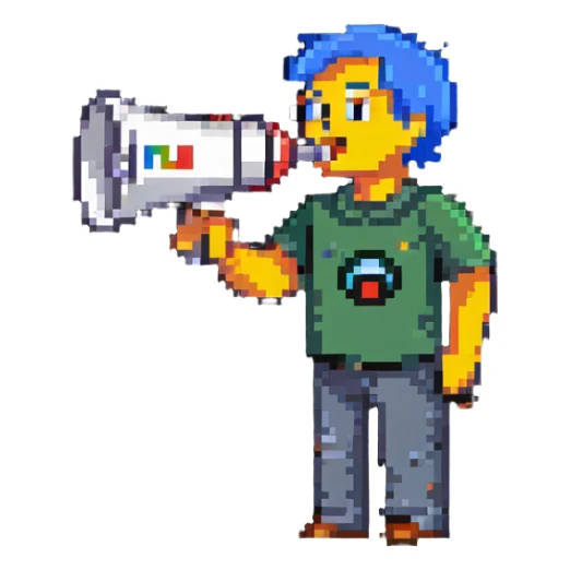 Whistle with megaphone, forum moderator logo sticker