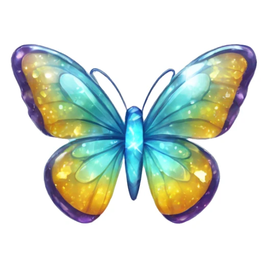 Shiny sparkly glass crystal butterfly sticker
