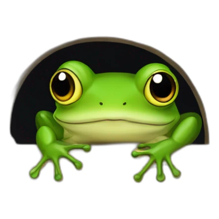 Frog on a shelter sticker