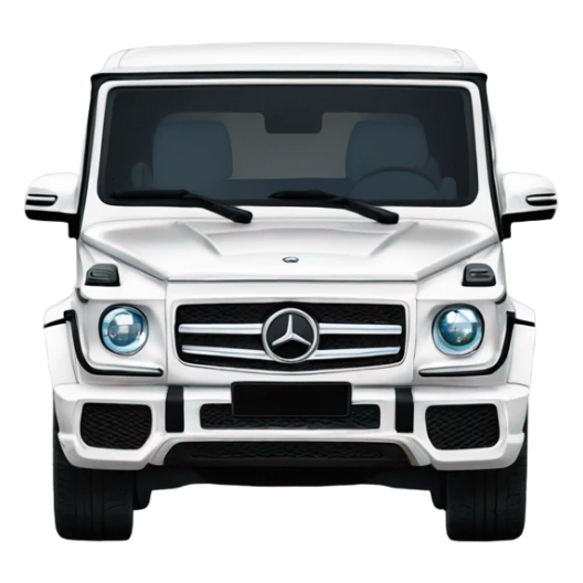 White Mercedes gwagon front sticker