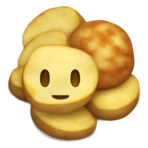 plate of potatoes with cutlet sticker