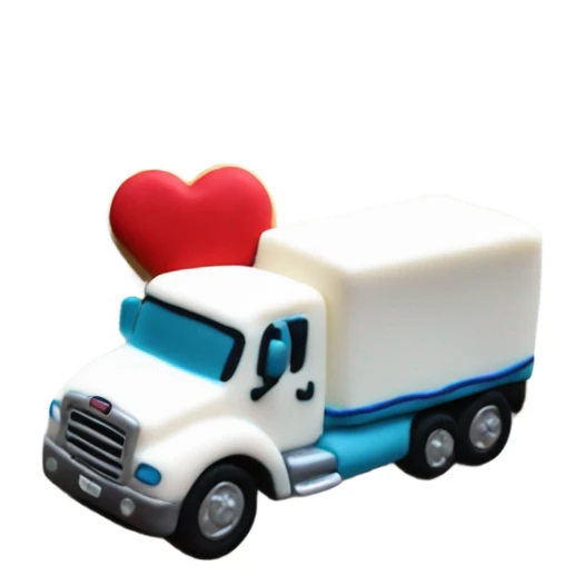 cookie heart with semi truck sticker