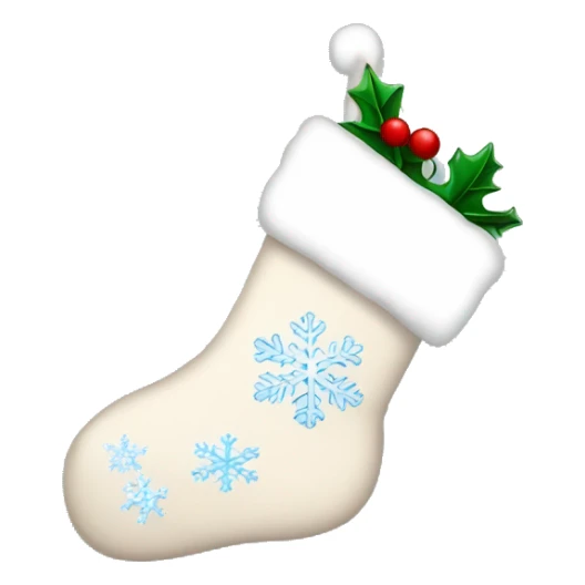White Christmas stocking with snowflakes  sticker
