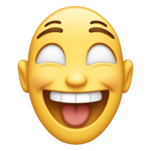 emoji with laughing happy face, no body, baby sticker