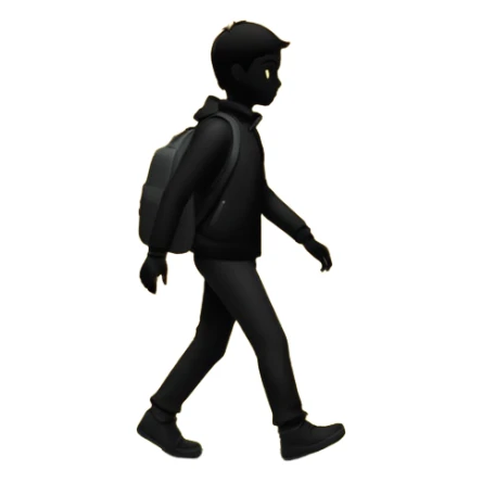 silhouette walking through a glowing doorway sticker
