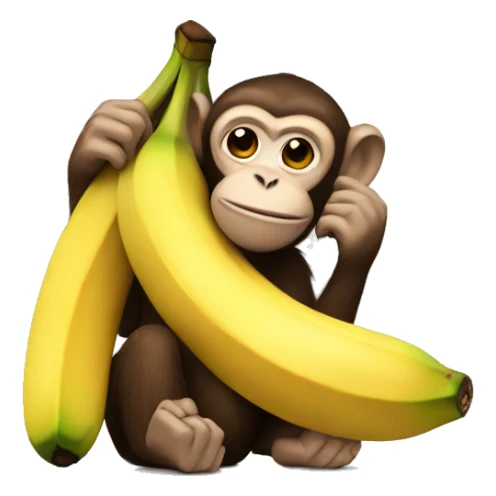 Monkey eating a BIG banana sticker