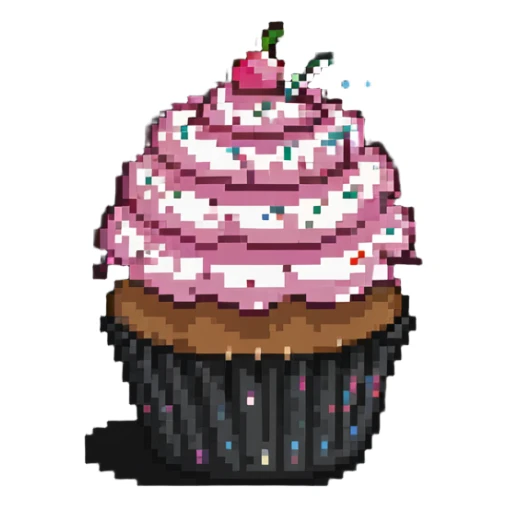 cupcake with pink icing and sprinkles sticker