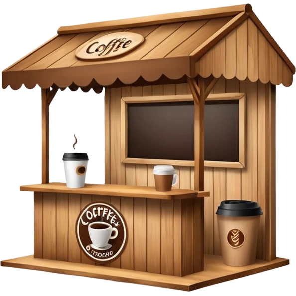 simple Coffee pop up stand booth to go front emoji