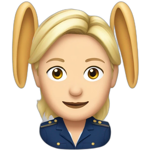 Marine le pen with rabbit ears emoji