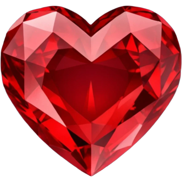 Crystals dark red heart 3D  emoji