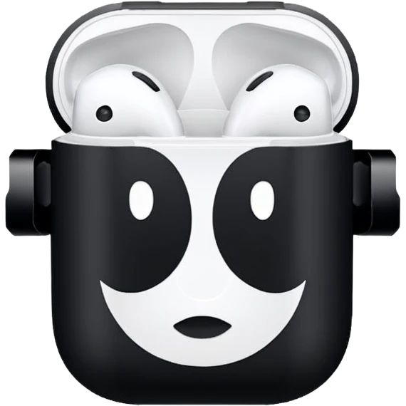 Gözleri kapalı, beyaz tenli ve dalgalı-kıvırcıkı siyah saçlı saç boyu orta omuzlarının biraz aşağısında bir kadın avatar, airpod kulaklıkları takılı müzik dinliyor ve kitap okuyor emoji