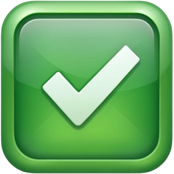 check mark button green square (ios style) emoji