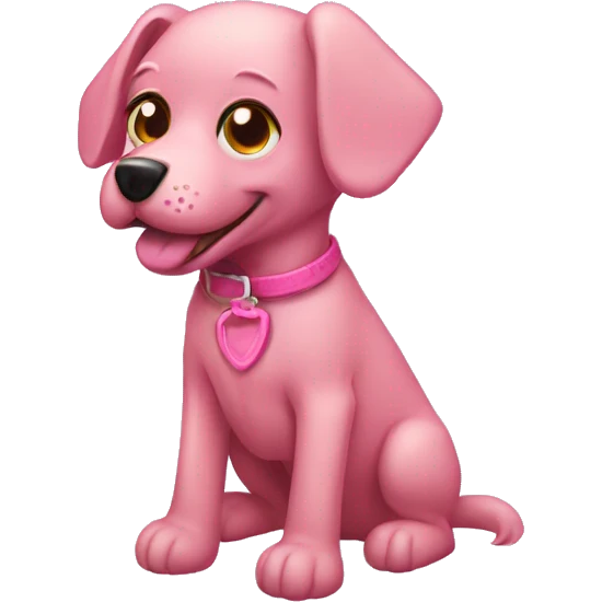 Pink dog emoji